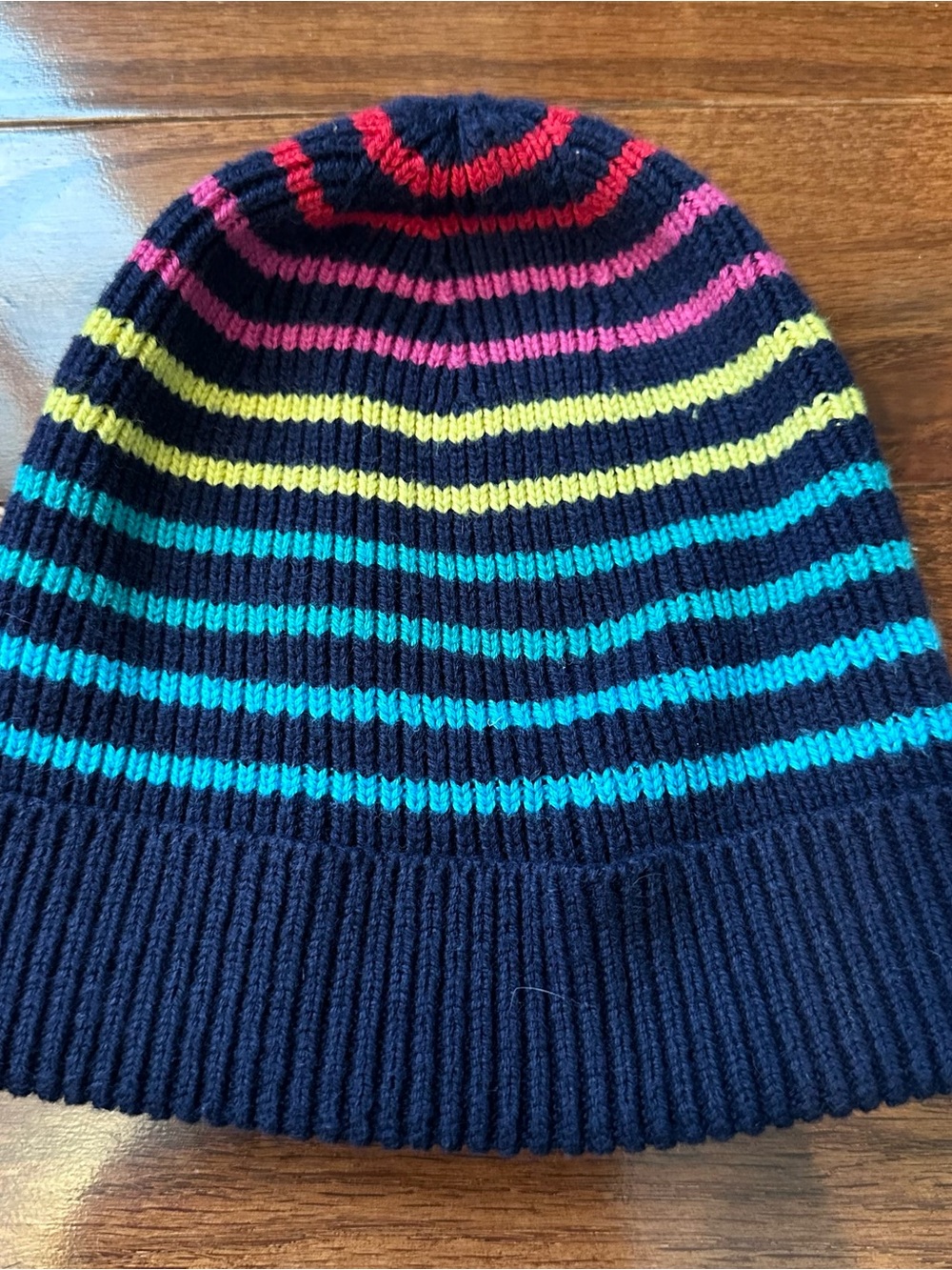 Primary Striped Knit Beanie - Multicolor - EUC